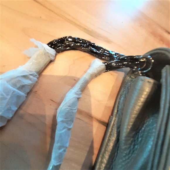 NWT Caroline Neron Grey Taupe leather clutch - Picture 2 of 10